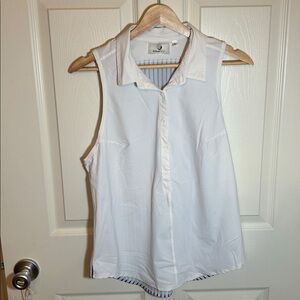 Foray Golf Sleeveless Polo Ghost Dog White Size Medium